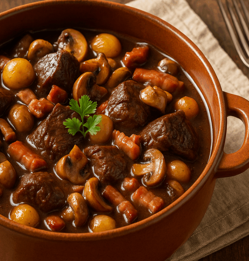Bœuf Bourguignon Traditionnel : Recette avec Marinade pour un Plat Réconfortant